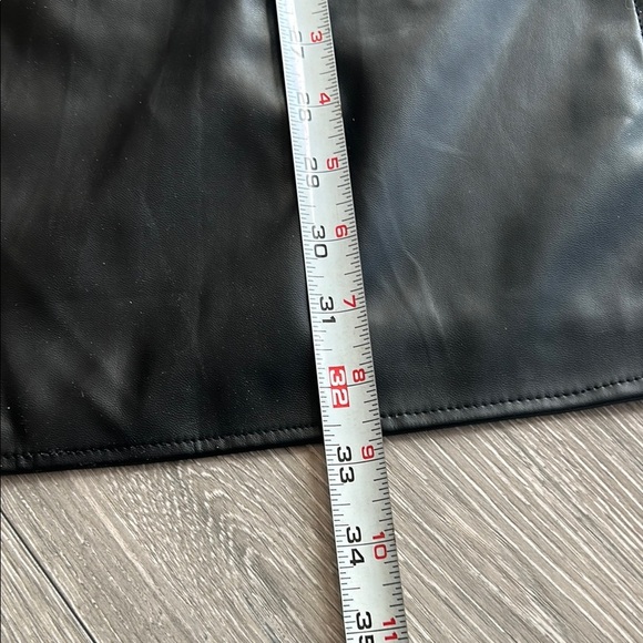 Black Faux Leather Midi Skirt - Picture 2 of 6